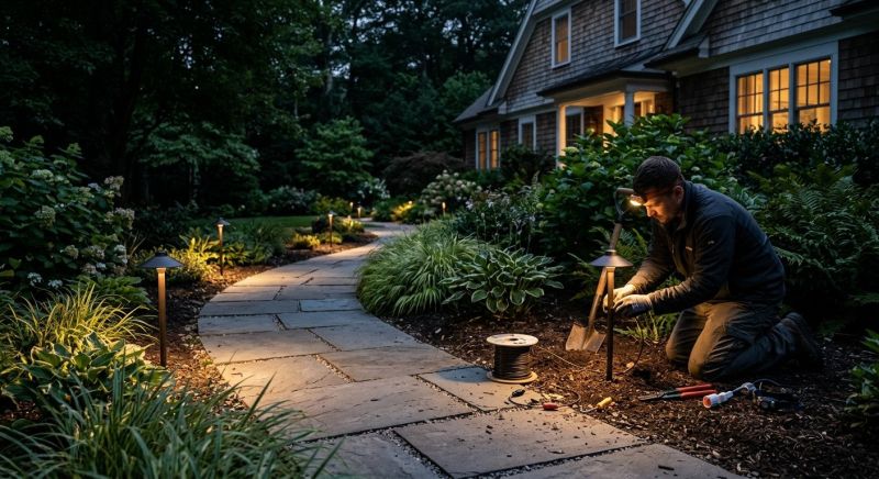 Courtyard Light Installation in Pasadena, CA